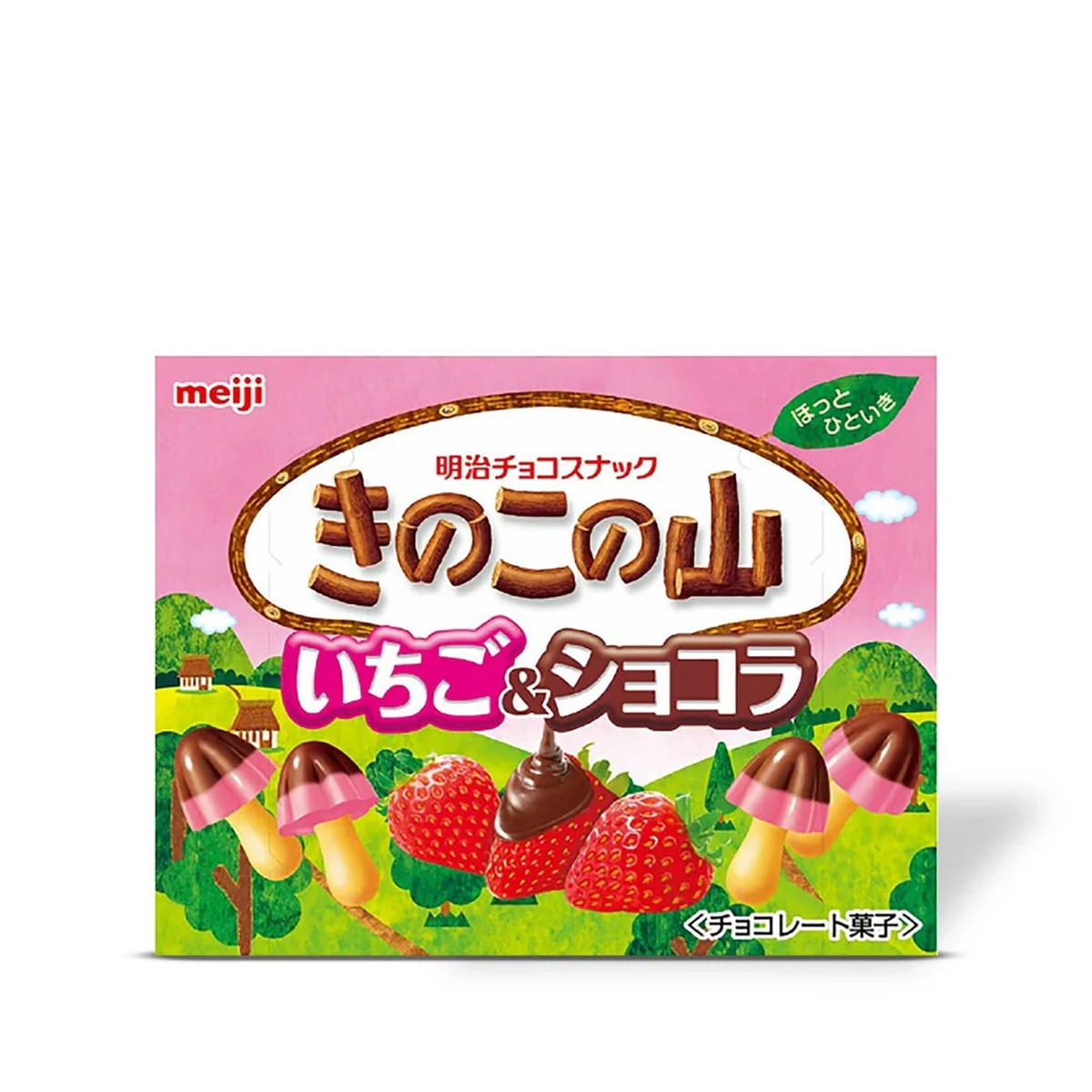 MEIJI- KINOKO NO YAMA CHOCOLATE AND STRAWBERRY BISCUIT